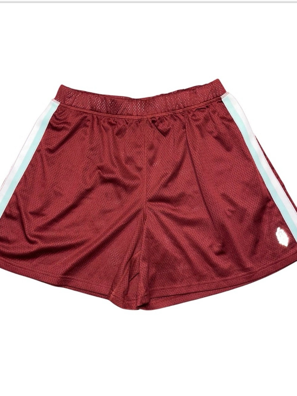 Free People FP Movement Maroon Red Mesh Unlined Athletic XS Shorts NWOT Stripe